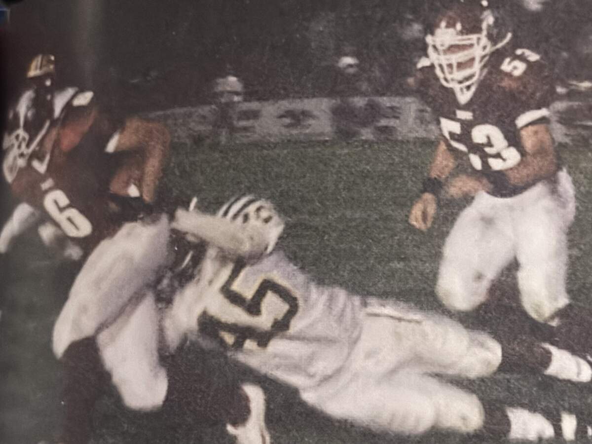 Matt Carroll, No. 53, in action as a Bearcat during Paso Robles’ 2005 football season.