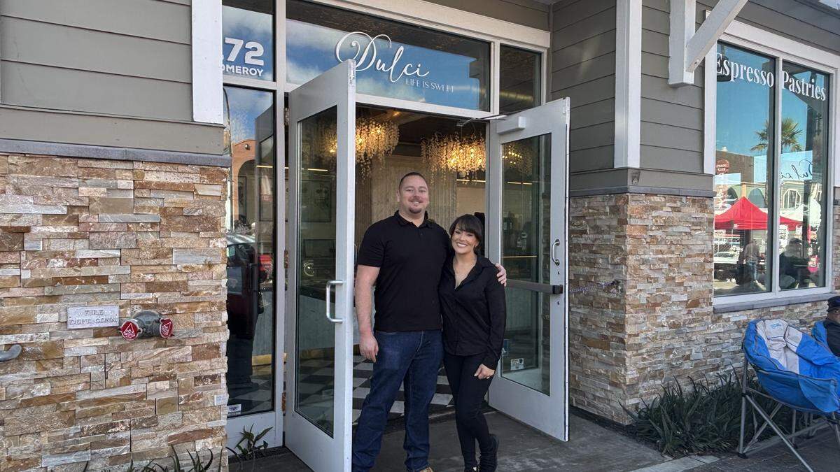 Owners of Dulci Coffee in Pismo Beach Oscar Macias and Denise Lopez opened the coffee shop on May 13, 2026. Dulci Coffee serves flavored lattes, pizzas and croissants.