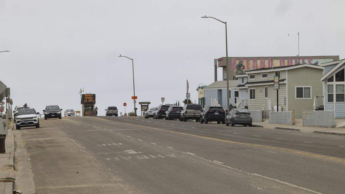 Traffic was light on a Monday morning but main beach ramp to Oceano Dunes SVRA can be busy on weekends. Changes are proposed for Pier Ave. in Oceano, seen here on Oct. 6, 2025.