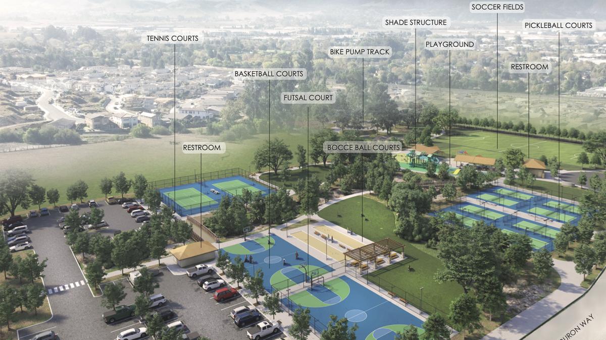 Righetti Community Park will include tennis, pickleball and basketball courts, soccer fields, a playground and other amenities.
