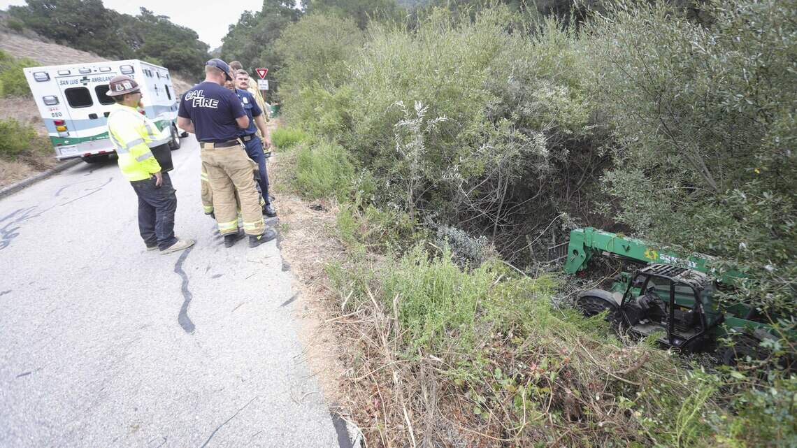 Operator rushed to SLO hospital after forklift rolls into creek