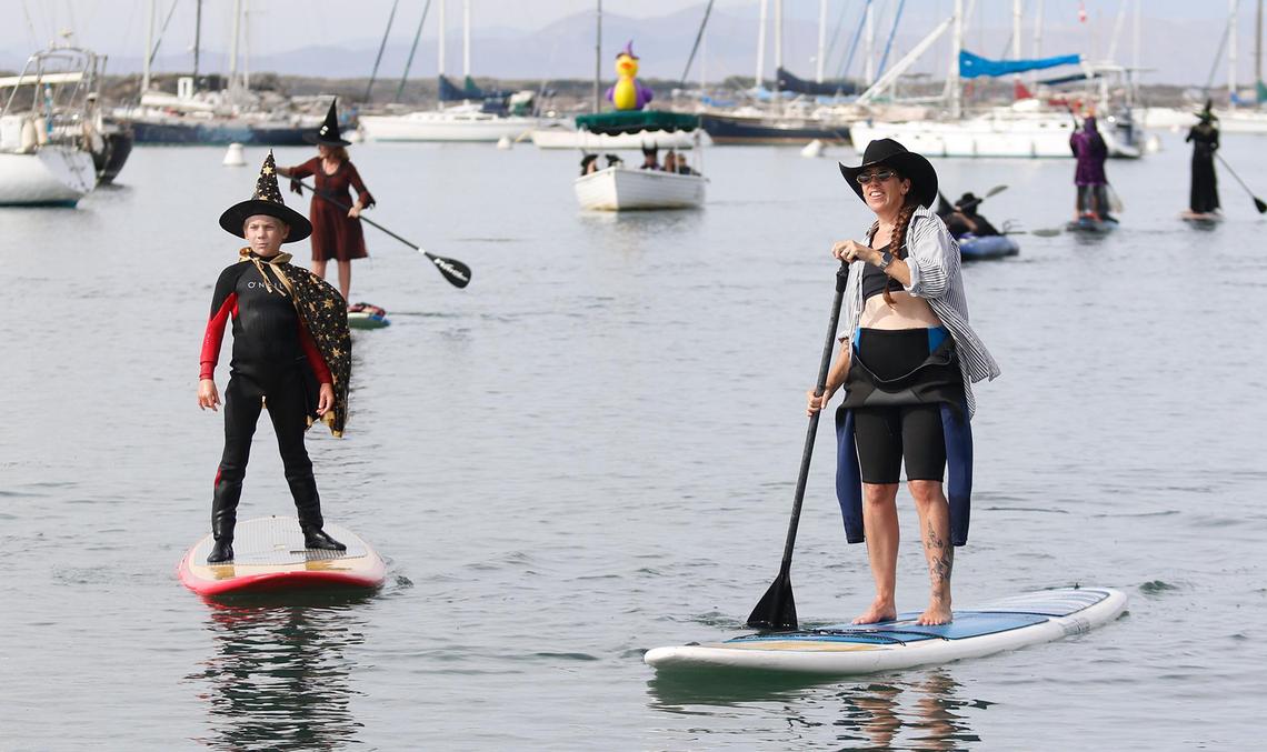 Witches and warlocks took over the waters in Morro Bay on Saturday, Oct. 26, 2024, for their annual cackling cruise around the harbor.