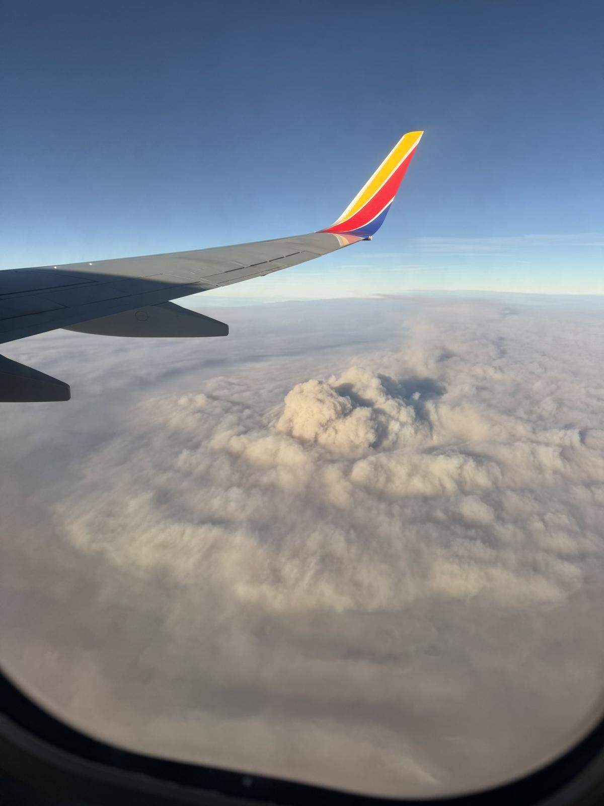 A blanket of smoke was visible from the air above the Gifford Fire, which had burned nearly 100,000 acres in SLO and Santa Barbara counties as of Aug. 7, 2025.