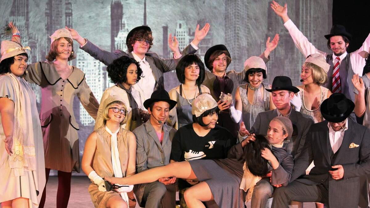 The cast of "Thoroughly Modern Millie" rehearses Monday in the Coast Union High School gym.