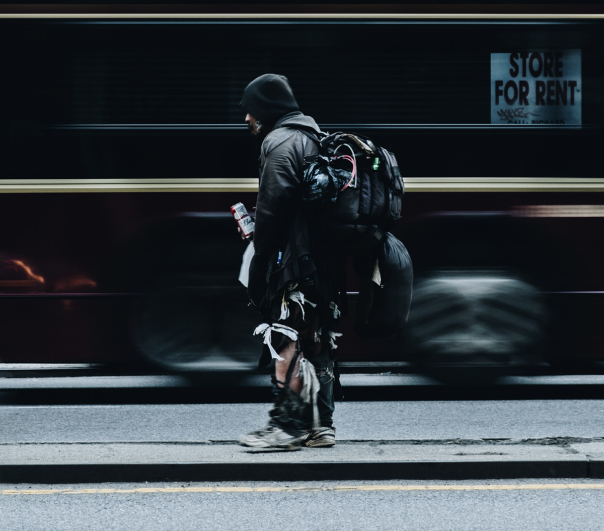 A photo from the Applied Survey Research homelessness Point-in-Time count depicts a homeless person in San Luis Obispo county.