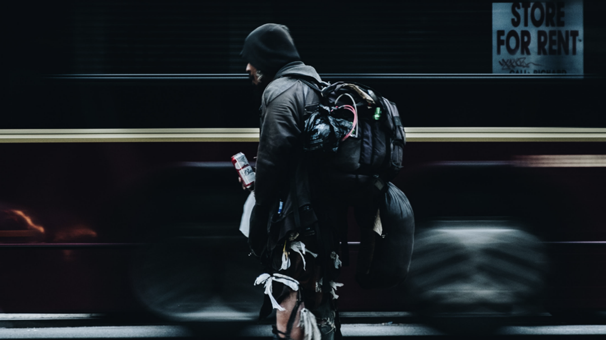 A photo from the Applied Survey Research homelessness Point-in-Time count depicts a homeless person in San Luis Obispo county.