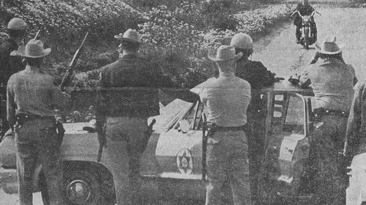 When the Hells Angels camped out at Oso Flaco Lake in early April 1966, law enforcement officers from all over San Luis Obispo County staffed checkpoints kept an eye on the gathering. The CHP, sheriff’s deputies and several police departments staffed three visibly well-armed checkpoints on the way to the lake.