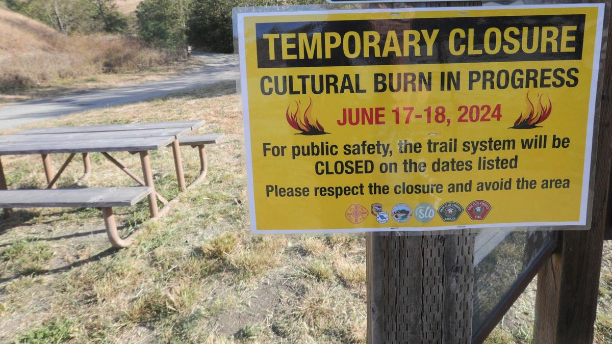 The yak titʸu titʸu yak tiłhini Northern Chumash Tribe led a 15-acre cultural burn at the Johnson Ranch Open Space on Tuesday, June 18, 2024.
