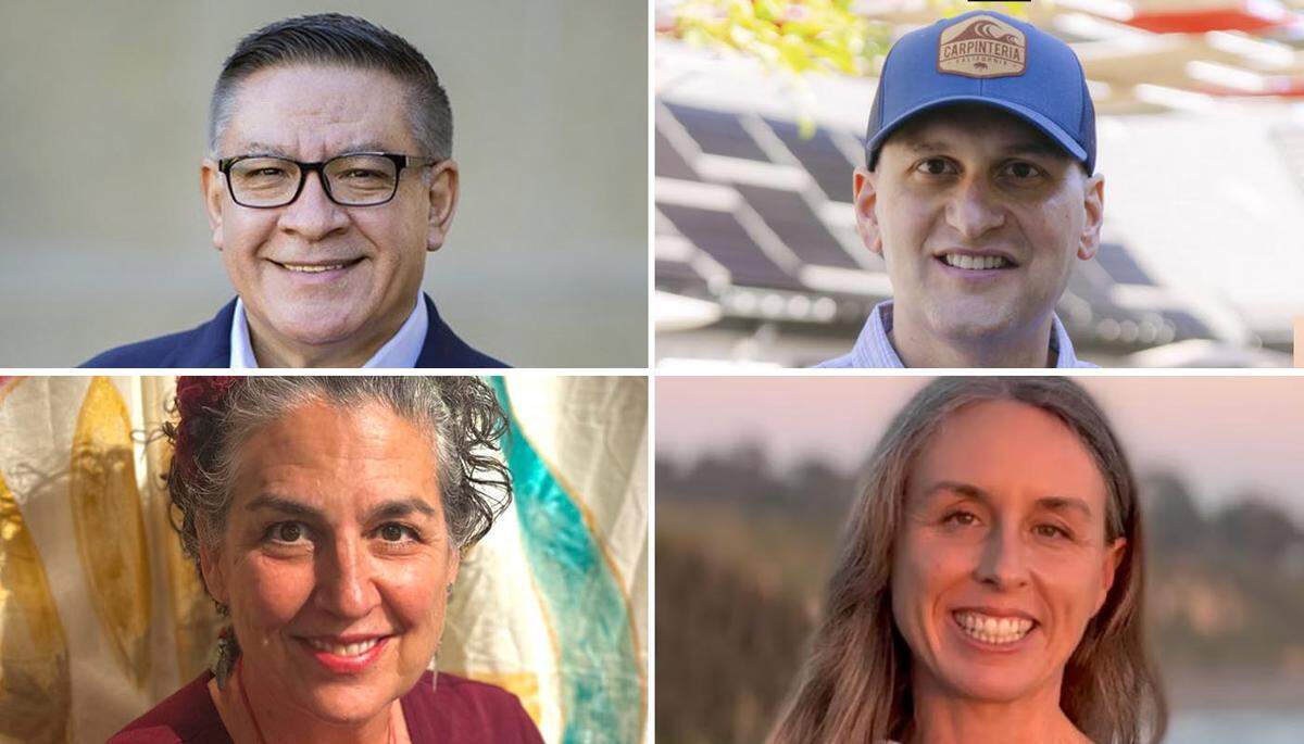 Four candidates are running for the 24th Congressional District seat in 2026, clockwise from top left: Salud Carbajal, Bob Smith, Sarah Bacon and Helena Pasquarella.