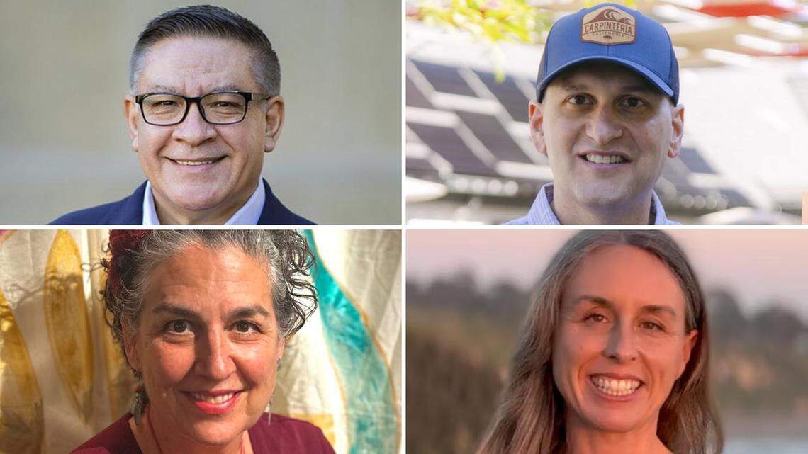 Four candidates are running for the 24th Congressional District seat in 2026, clockwise from top left: Salud Carbajal, Bob Smith, Sarah Bacon and Helena Pasquarella.