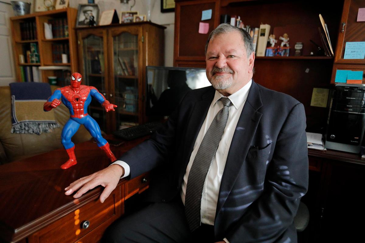 Harold Mesick, defense attorney for Ruben Flores, speaks to the Tribune about the trial in his San Luis Obispo office. (Laura Dickinson, The Tribune, San Luis Obispo).