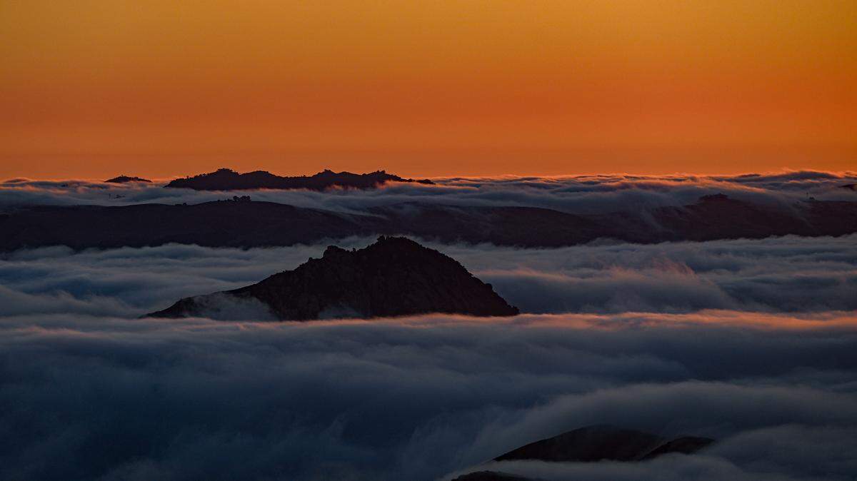 Fog gathers over San Luis Obispo County.