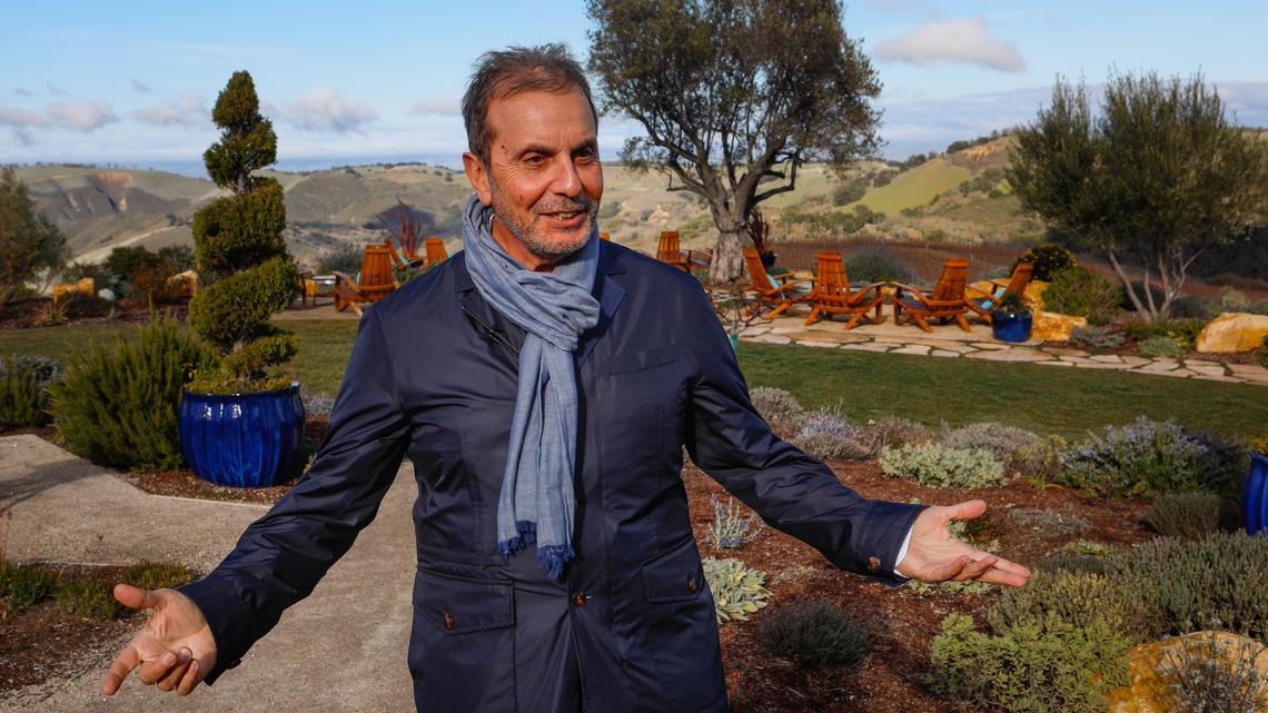 Georges Daou, co-owner at Daou Vineyard and Winery outside of Paso Robles, poses for a picture at his company’s new venture, Daou Ocean, in Cambria.
