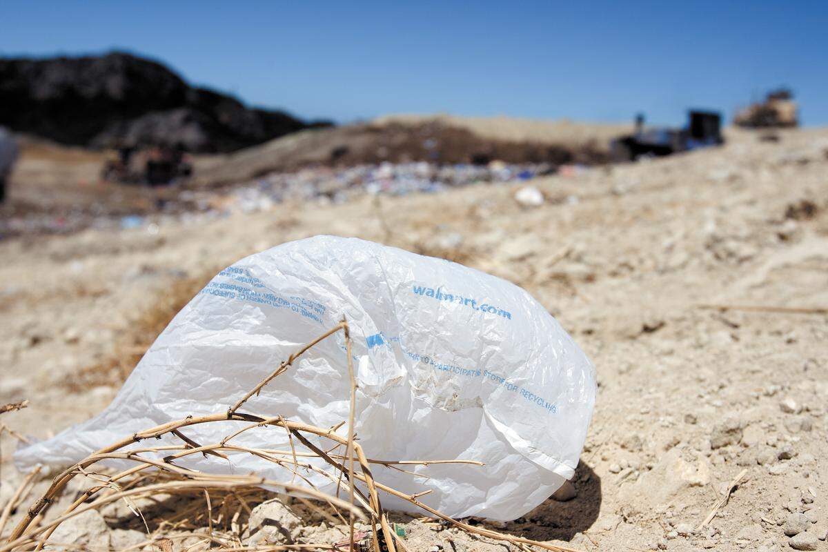 Plastic bags at the Cold Canyon Landfill.