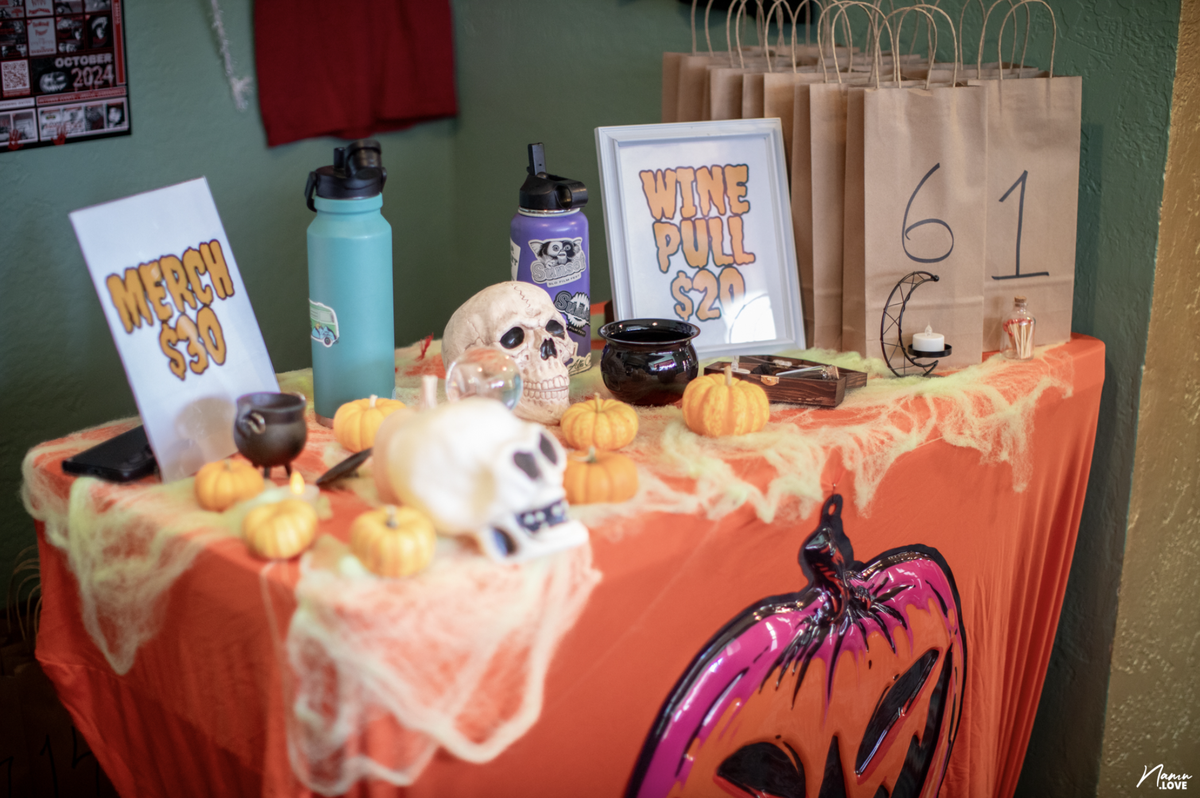 Last year’s annual Haunting party included a wine pull and Palm Theatre merchandise.