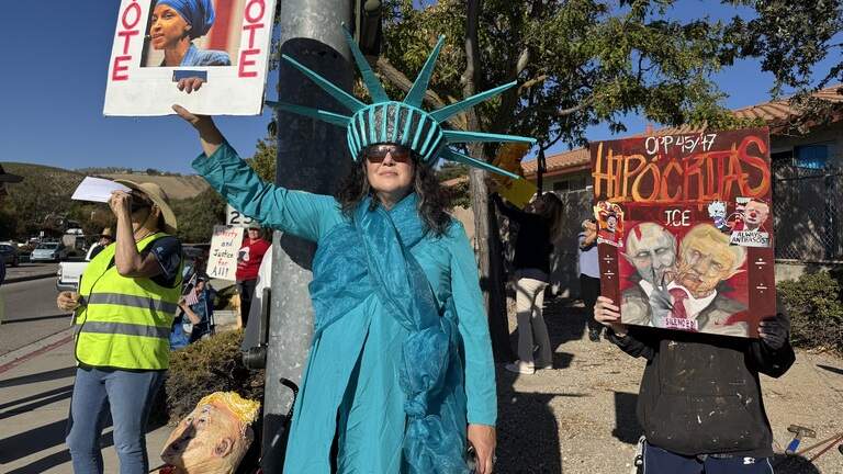 Hundreds rally for No Kings protests in SLO County. ‘We want everybody to vote’