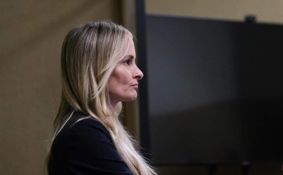 San Luis Obispo County Deputy District Attorney Kristin Barnard attends Alexis Alejandro’s arraignment in San Luis Obispo Superior Court on Sept. 24, 2024. Alejandro is accused of breaking into a Cal Poly apartment and assaulting a female victim with the intent to rape.
