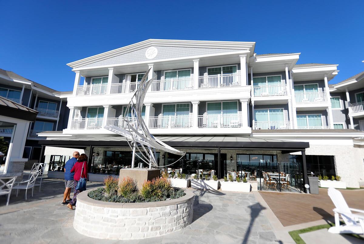 A new hotel, Vespera on Ocean, has opened in downtown Pismo Beach. A view from the boardwalk along the beach.