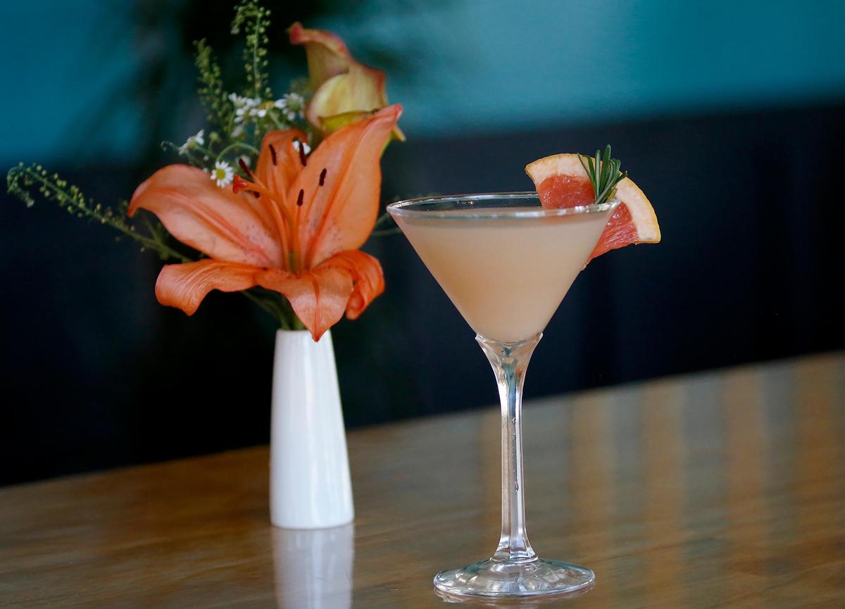 The Ruby Soho saketini at Pono Pacific Kitchen in Grover Beach is made with vermouth, sake, grapefruit juice and rosemary-infused agave nectar.