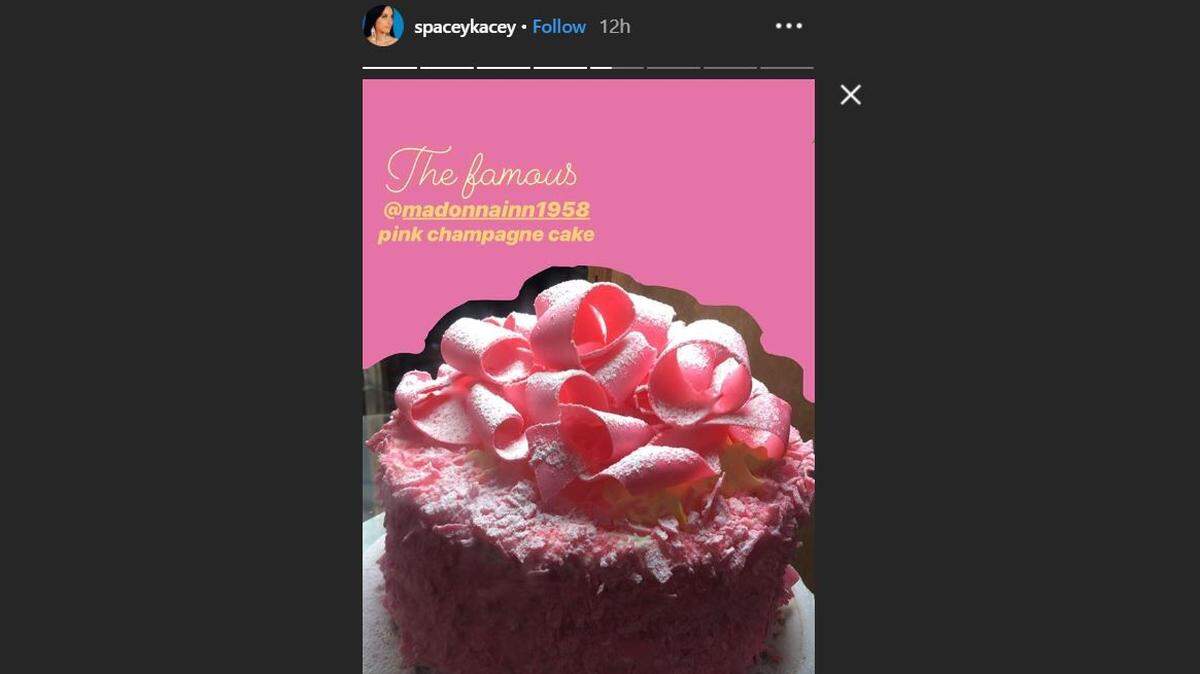 Country star Kacey Musgraves posted photos and video from the Madonna Inn on Wednesday, including this shot of pink champagne cake.