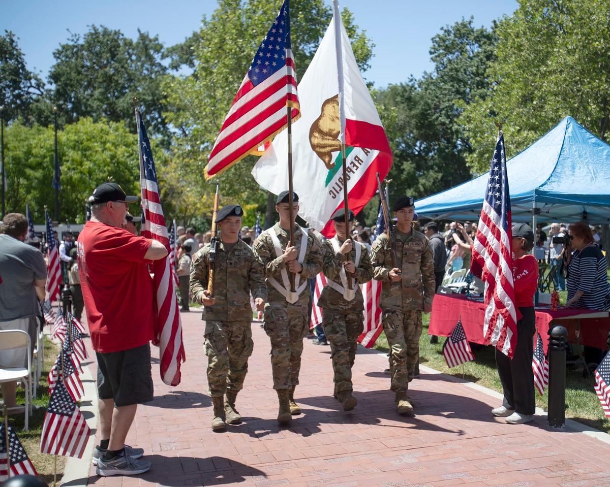 Cal Poly’s ROTC honored the tradition of retiring the flags and brought the ceremony to a close.