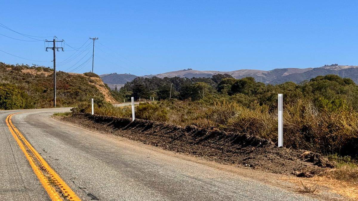 The San Luis Obispo County Department of Public Works erected dirt berms along shoulders and turnouts on Turri Road in August 2024, to curb illegal camping and trash dumping.