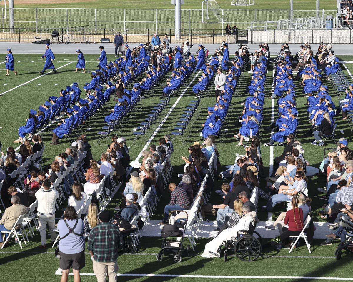 Morro Bay High School issued dipoomas to 176 graduates at the football stadium on June 4, 2026.