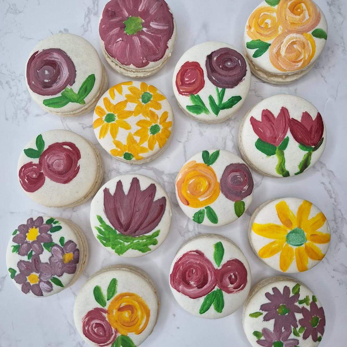 Hand-painted macarons by Wendy White’s Bakery had a variety of flowers for the spring season. The special delicacies were first served at The Nest in Atascadero, but similar versions are expected to be sold at the bakery’s new brick-and-mortar this summer. 