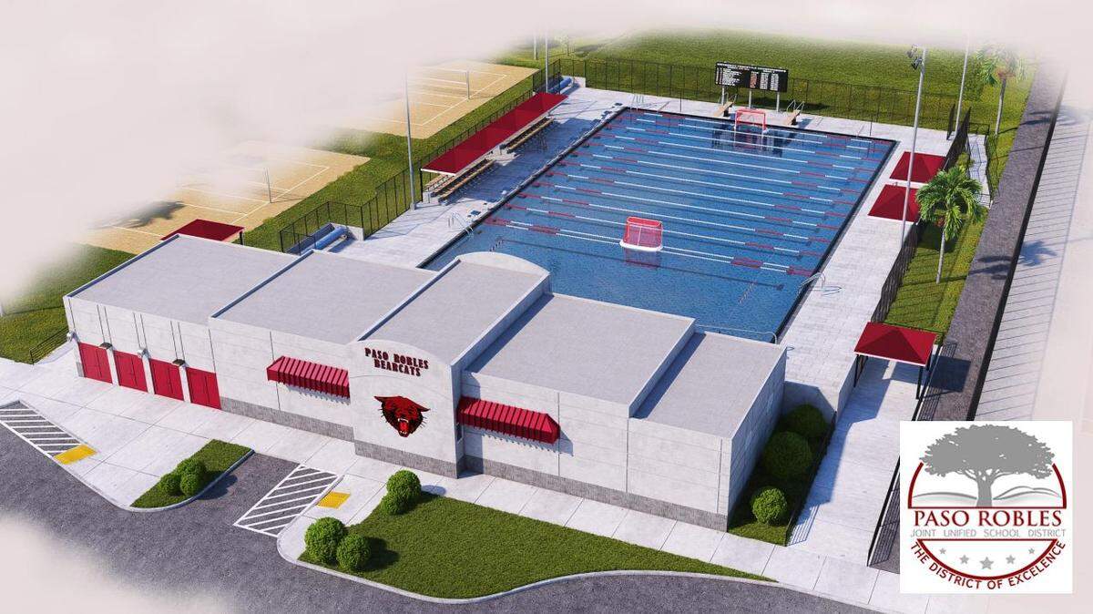 The conceptual design for Paso Robles High School’s new aquatics complex.