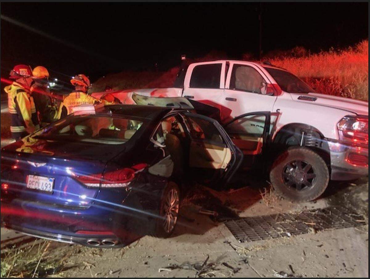 The scene of the crash caused by now retired California Department of Corrections Officer John Joseph Cicone on June 22, 2024. Cicone was sentenced to 270 days in jail and five years of probation after admitting to causing the crash that seriously injured two people and then fleeing the scene.
