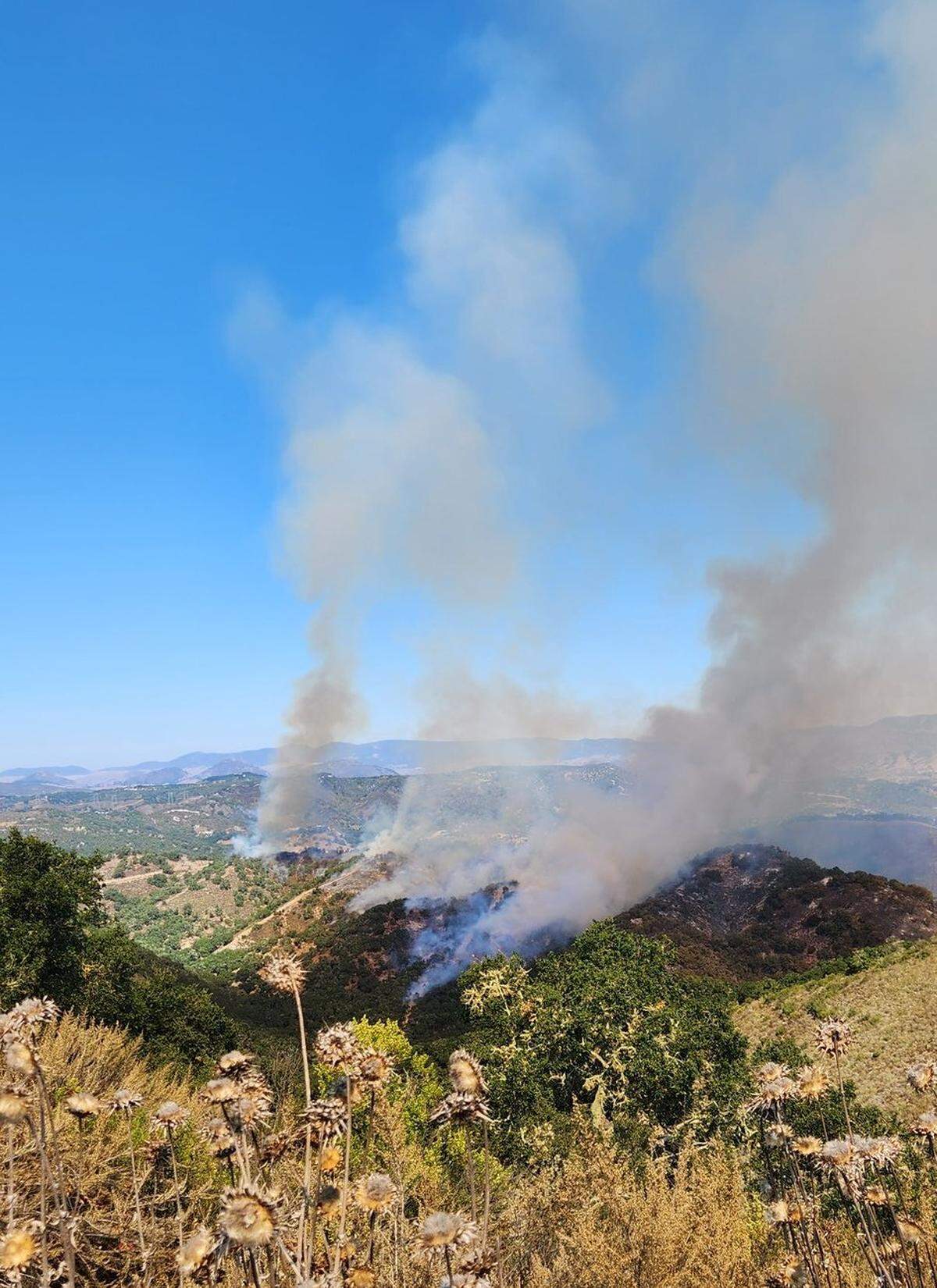 Cal Fire conducts a controlled burn to remove 100 acres of hazardous vegetation along Thousand Hills Road, east of Pismo Beach, from Oct. 2 through Oct. 3, 2023.