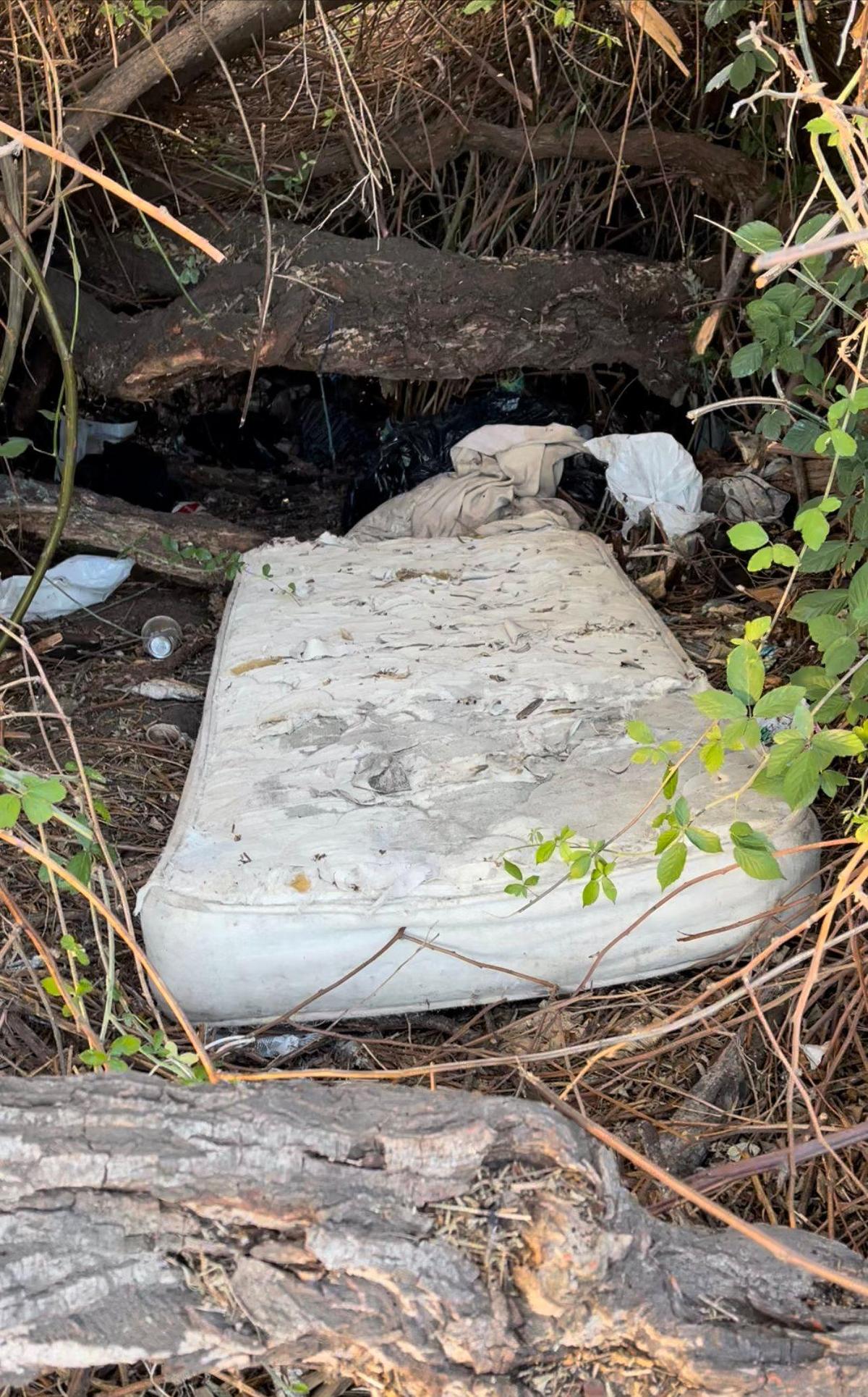 Ashlyn Miles slept under this mattress in April 2021 to avoid being discovered by potential abusers.