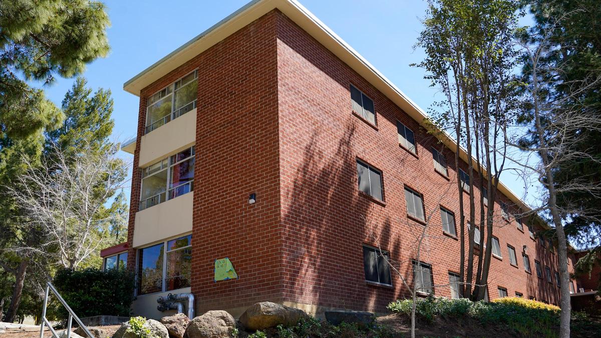 St. Fratty’s Day partying caused serious damage to the interior of Cal Poly’s Muir Hall, pictured March 18, 2024. As many as 6,000 to 7,000 people gathered in the neighborhoods near campus for the early-morning party.