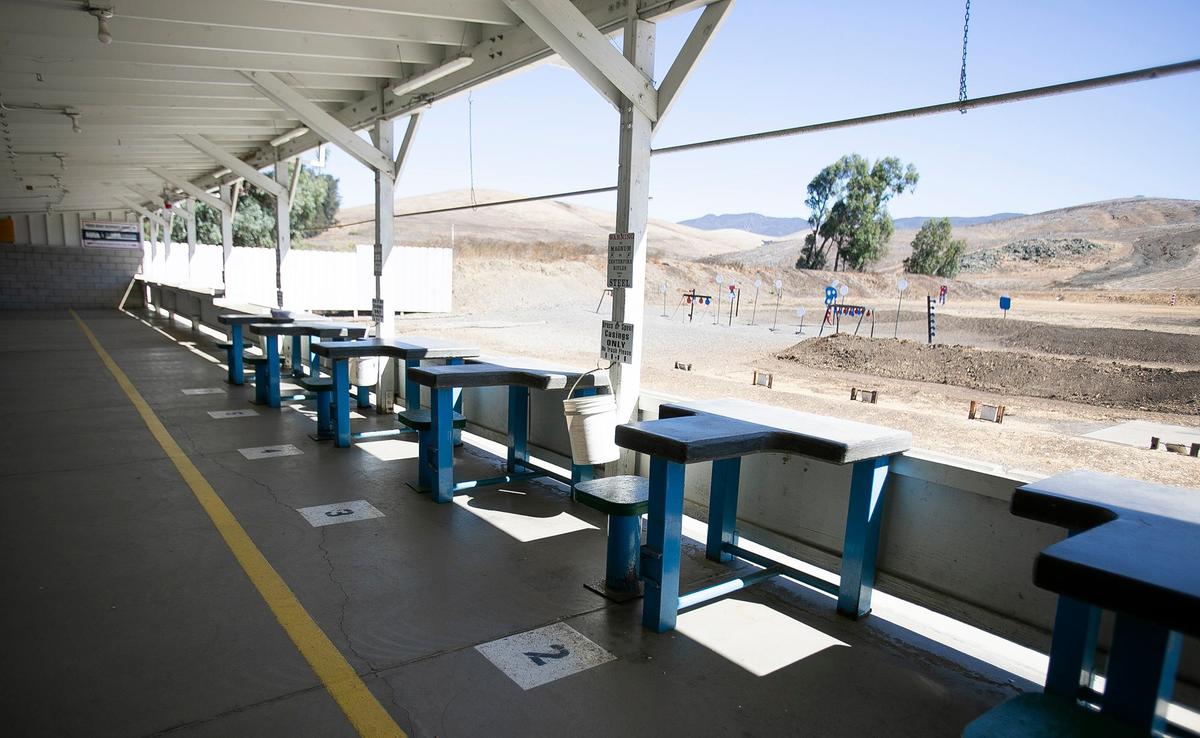 The pistol and rifle range at San Luis Obispo Sportsmen’s Association, seen here on Sept. 4, 2024, includes shooting stations for several people.