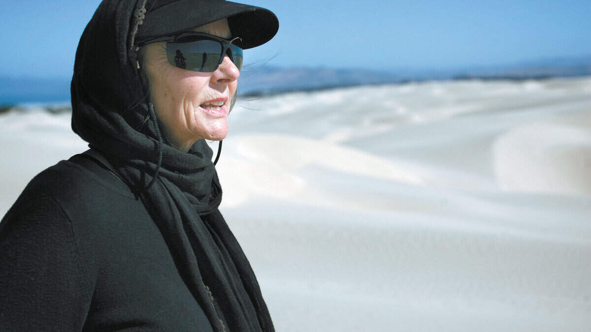 Veronica ReBow, Arroyo Grande, and friend Patty Duron, Nipomo take a walk in  the dunes at talks with reporter David Sneed. Dunes Project. Video shot also  Photo: Laura Dickinson 5-16-08