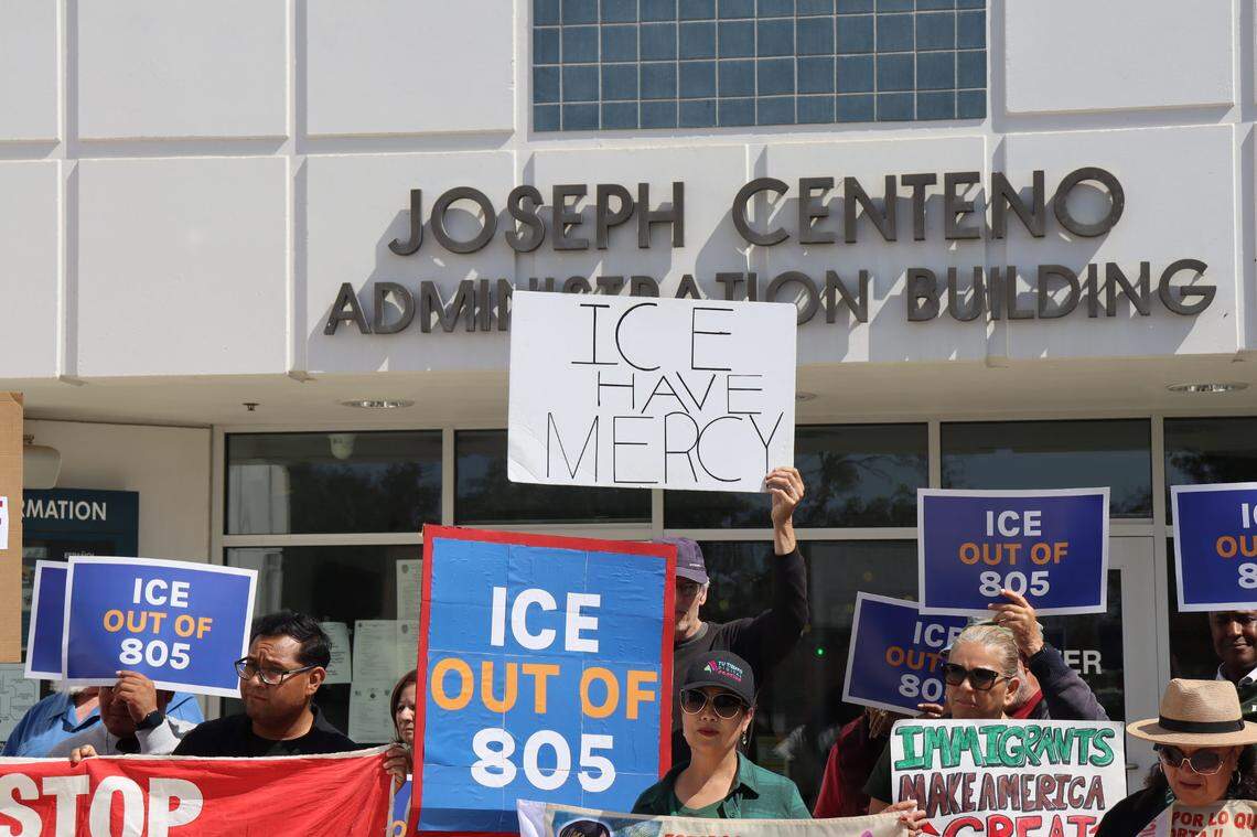 Central Coast immigrant advocacy organizations held a news conference in Santa Maria on June 12, 2025, after ICE arrested at least 40 undocumented farmworkers in Santa Barbara and Ventura Counties earlier that week. Many community members showed up in support of immigrant rights.