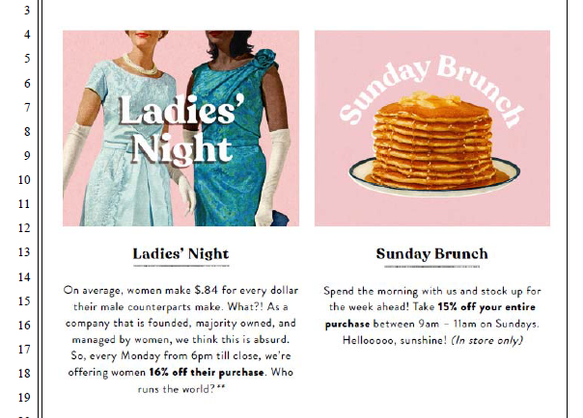 A screenshot from a lawsuit filed in San Luis Obispo Superior Court shows a promotion for Megan’s Organic Market in San Luis Obispo.