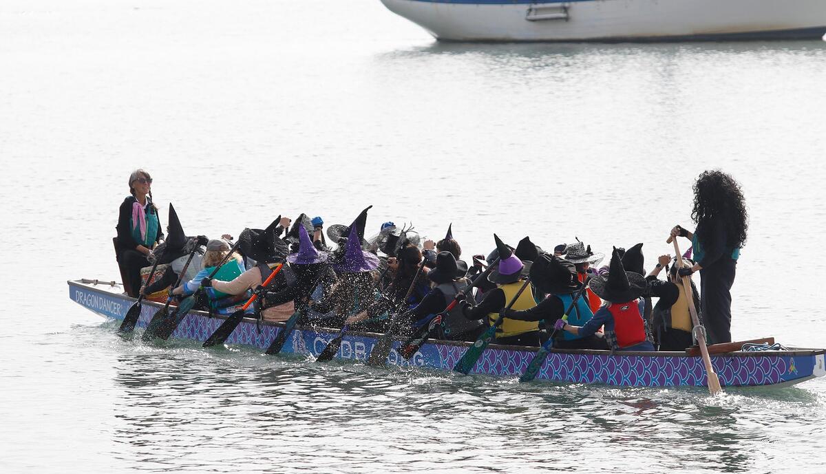 Witches and warlocks took over the waters in Morro Bay on Saturday, Oct. 26, 2024, for their annual cackling cruise around the harbor.