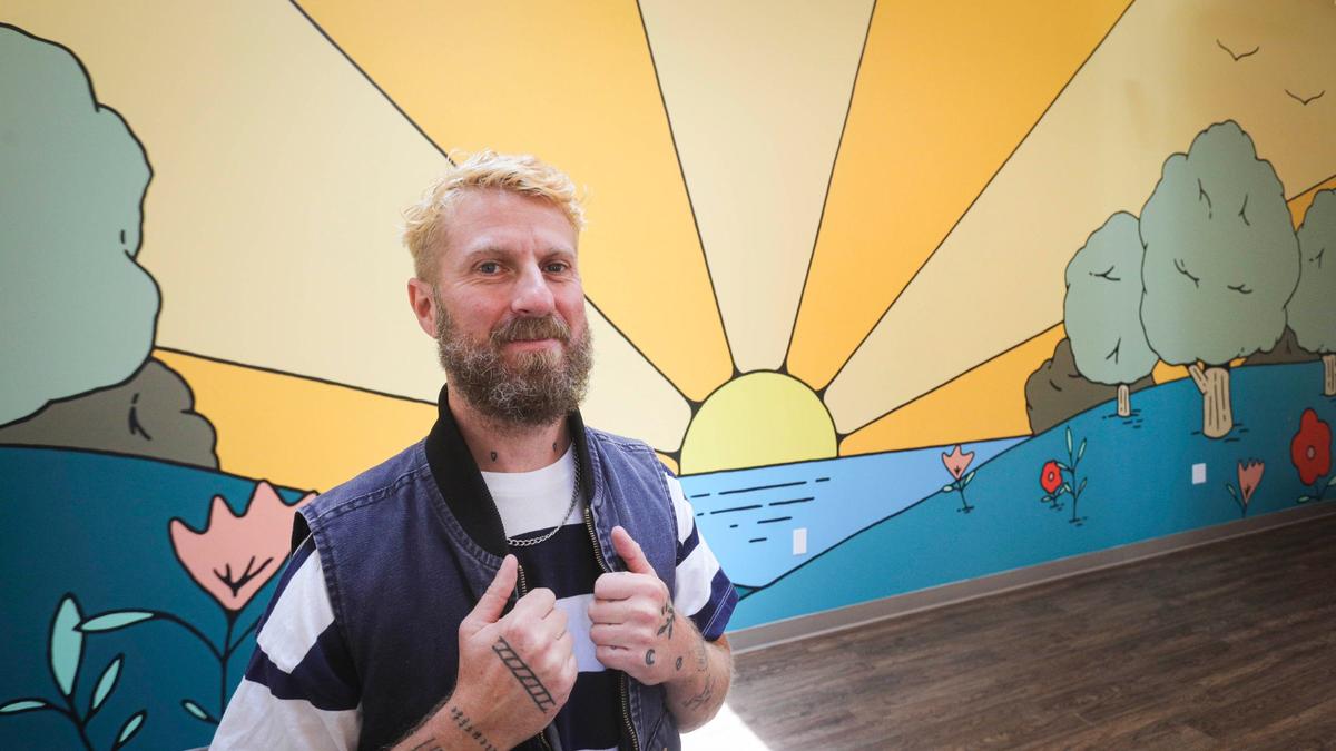 Artist Matt Fellows created this 1970s-era-inspired mural at the new 5Cities Homeless Coalition Warming Center in Arroyo Grande, seen here on June 26, 2024.