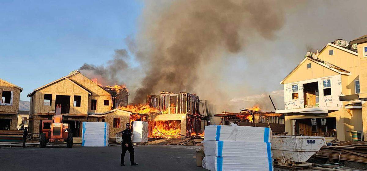 Firefighters responded to a reported structure fire in the San Luis Ranch housing development in San Luis Obispo on June 11, 2024. The fire appeared to have burned a house that was under construction.