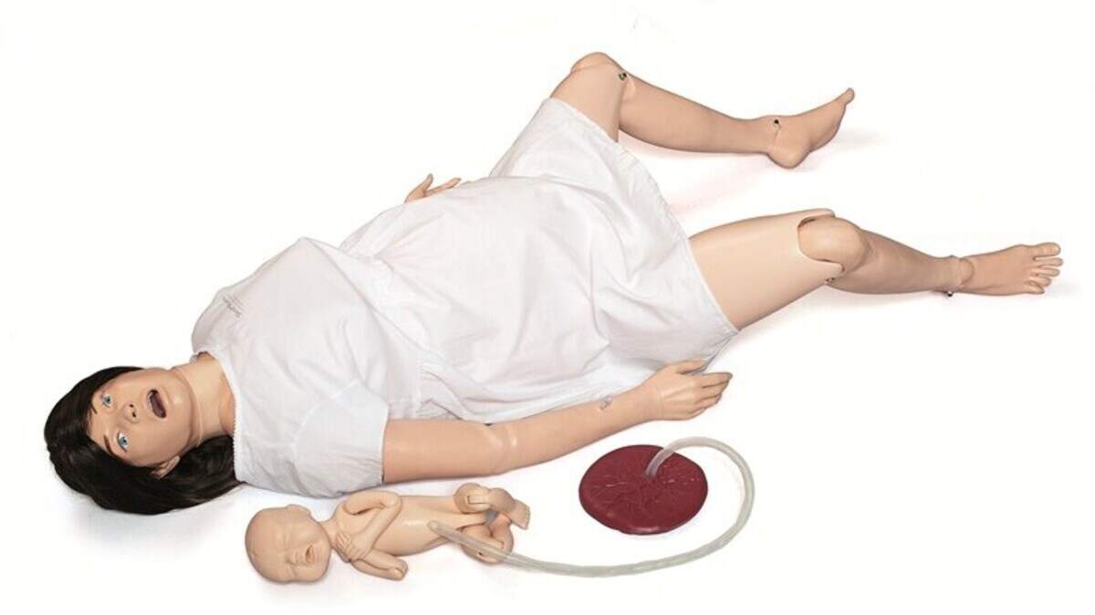 The newest mannequin at French Hospital Medical Center is a pregnant woman nicknamed "Candy." This mannequin simulates birthing scenarios to train doctors and nurses.
