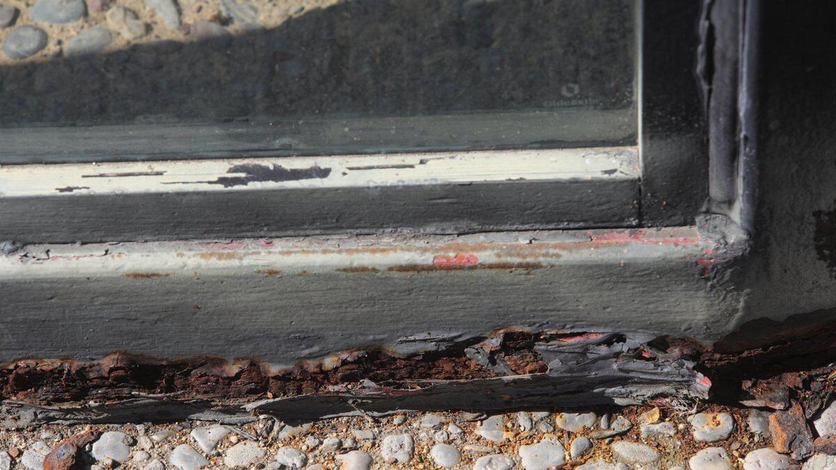 Officials from the Coast Guard and local stakeholders toured the Piedras Blancas Light Station’s historic First Order lens on display in Cambria during a tour on Sept. 20, 2022. The protective structure outside the light is deteriorating.