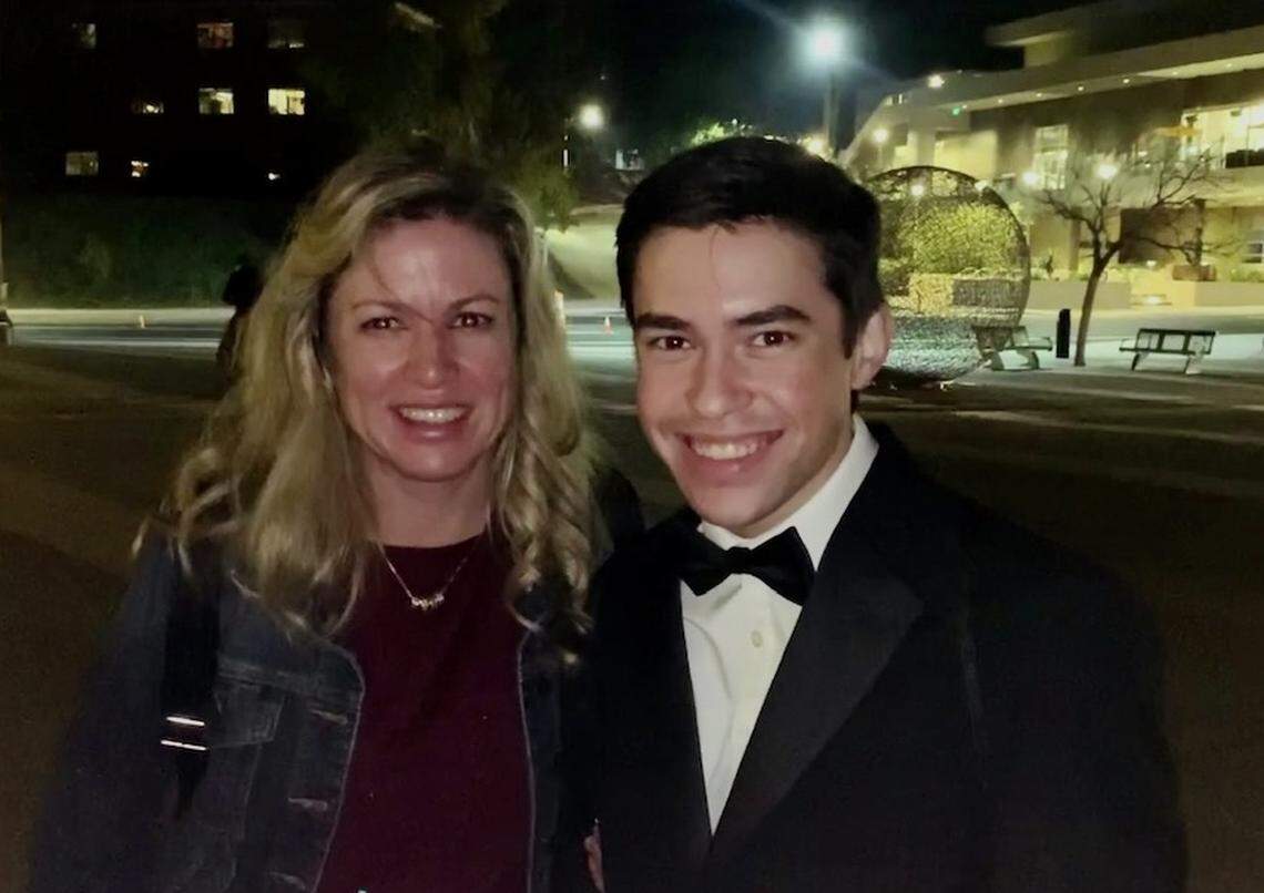 Cal Poly student Zach Blanchard with his mom, Susan. “He wanted the best of everything, and he knew Cal Poly had a great engineering school,” she said of her son.