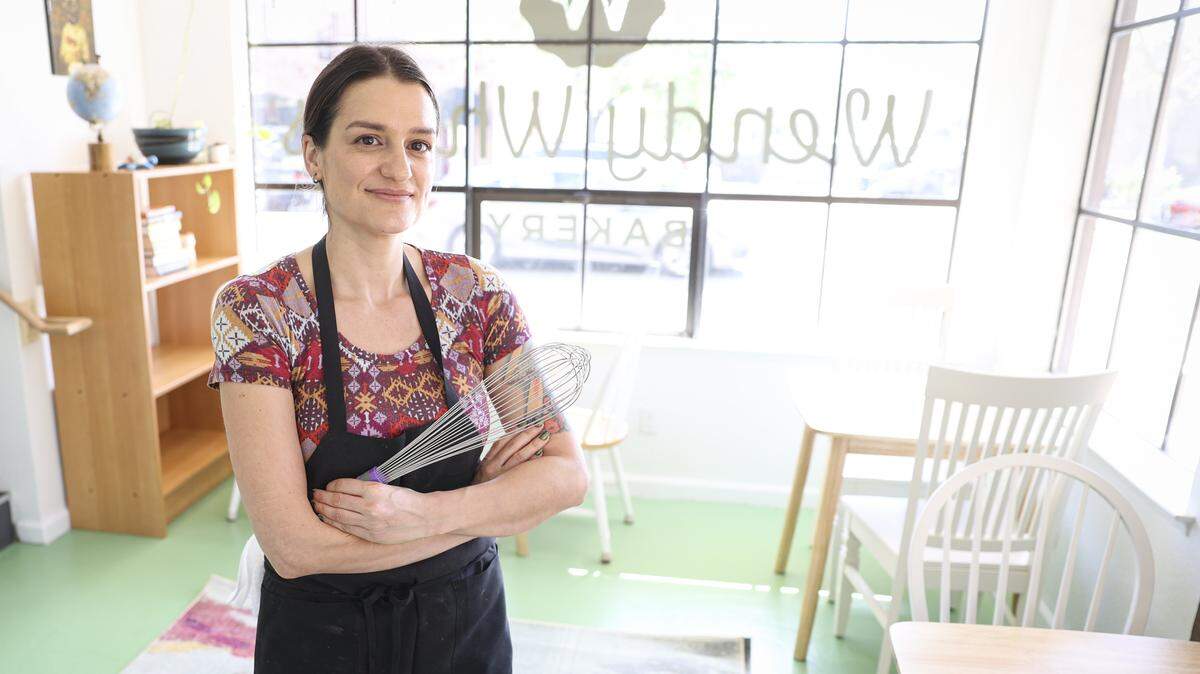 Mercedes White, owner of Wendy White's Bakery in downtown Atascadero is opening her bakery seen here on March 13, 2026.