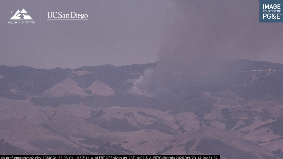 Car fire blocks Highway 101 traffic on Cuesta Grade, spreads to hillside