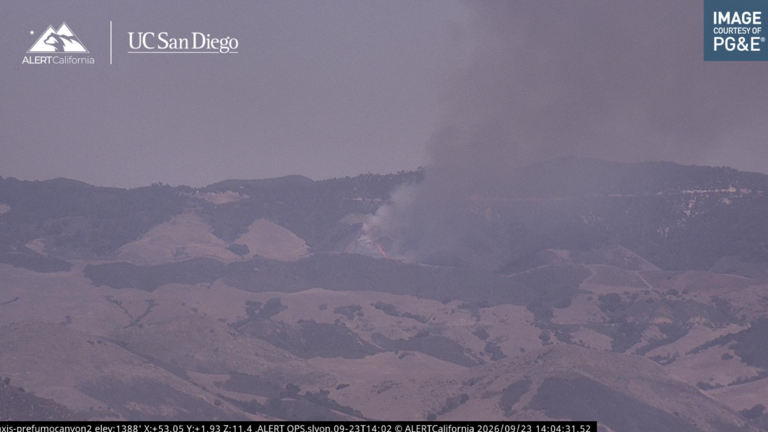 Car fire blocks Highway 101 traffic on Cuesta Grade, spreads to hillside