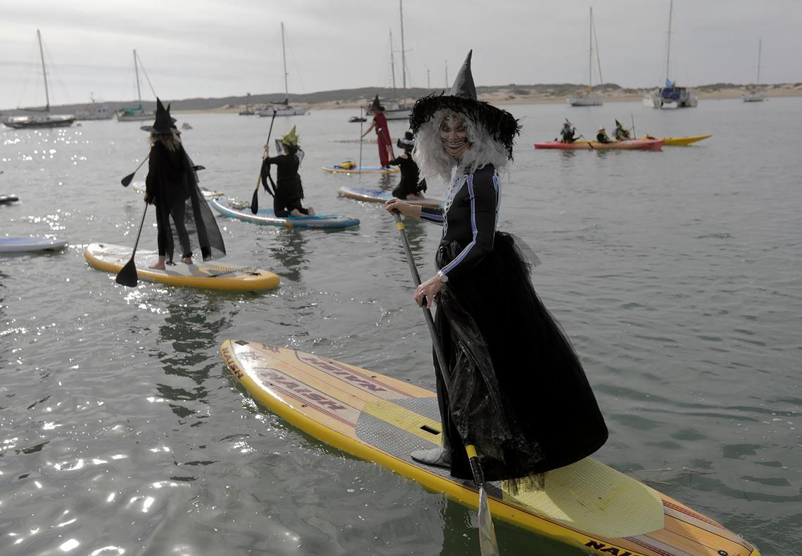 Witches and warlocks took over the waters in Morro Bay on Saturday, Oct. 26, 2024, for their annual cackling cruise around the harbor.