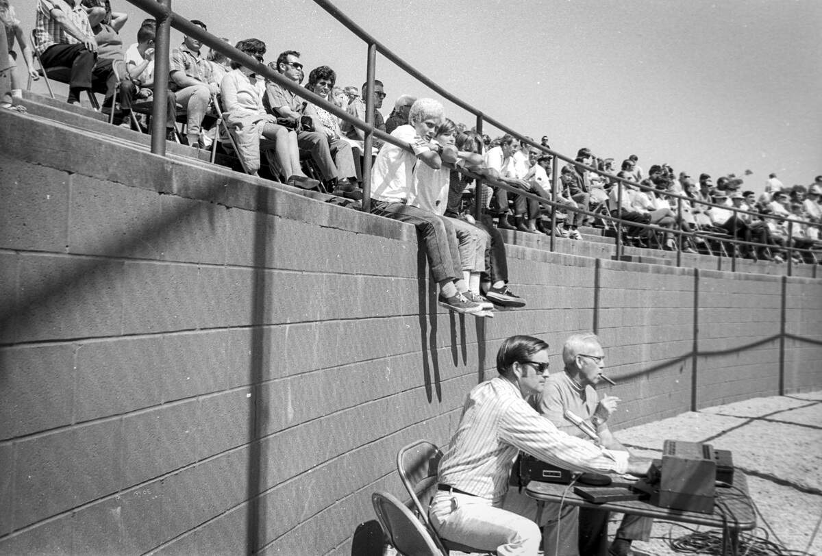 Sinsheimer Stadium opened on Sept. 14, 1970, with an exhibition game. The baseball field is modeled on the major league stadium at Anaheim. The press box had not been built yet so announcements were made from behind home plate.
