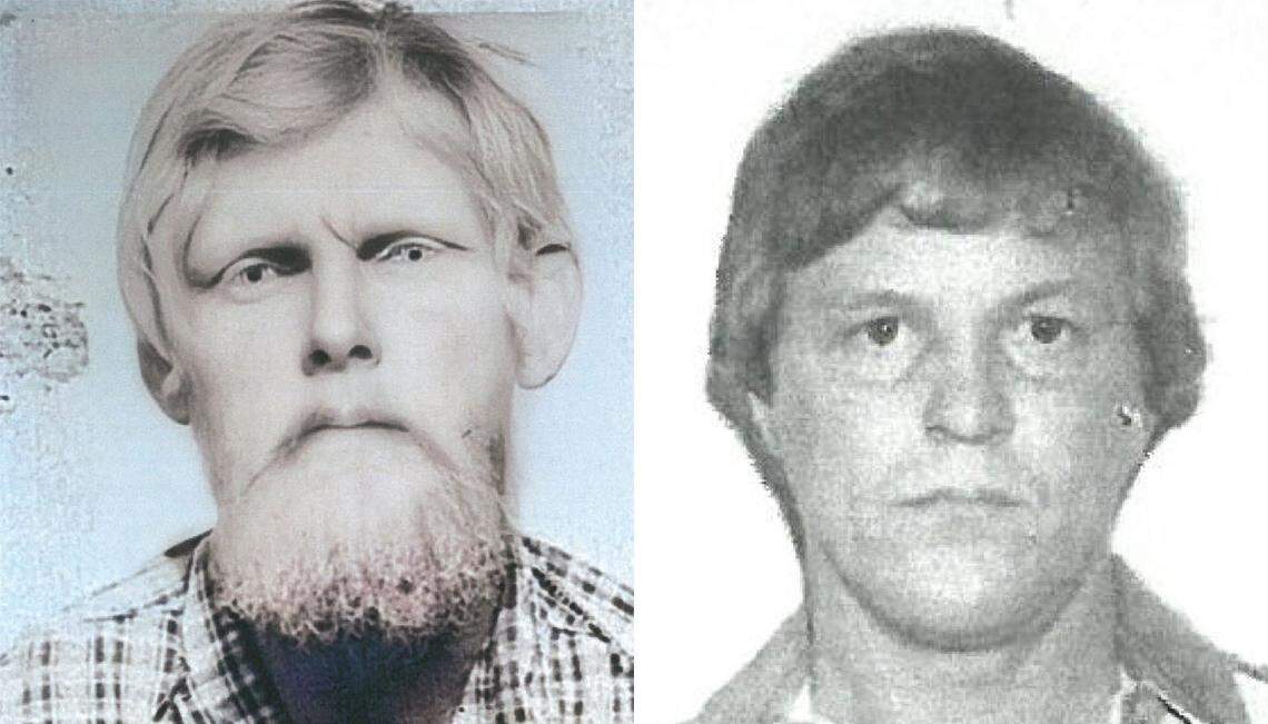 Steven Richard Hardy, left, and Charley Sneed were identified as suspects in the now-solved 1983 cold murder case of Dorothy “Toby” Tate, the San Luis Obispo County Sheriff’s Office announced on Jan. 20, 2026. Both men are now deceased.