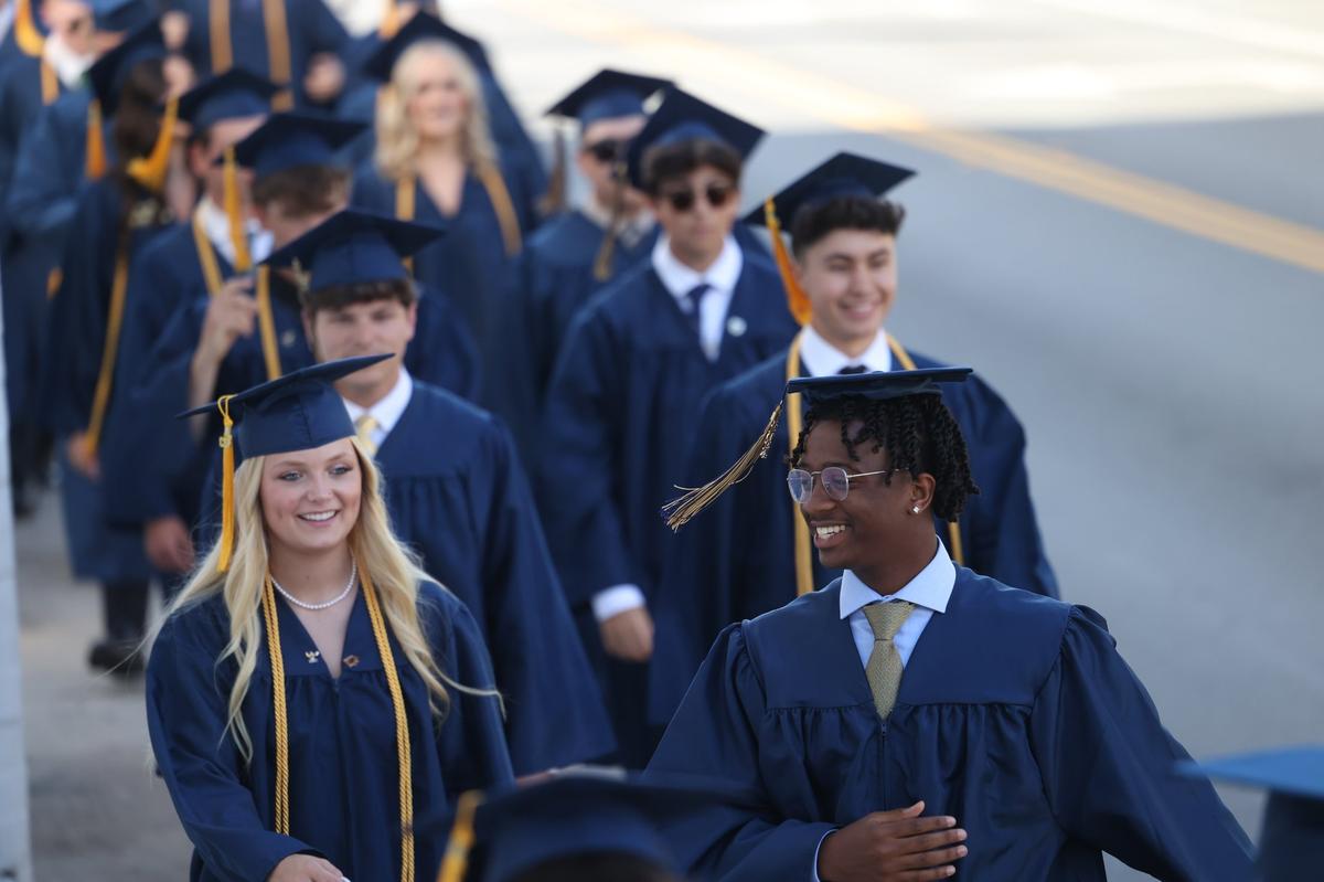 Mission College Prep awarded diplomas to 69 graduates on the steps of Mission San Luis Obispo on May 31, 2024.